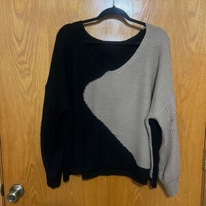 Colorblock V-Neck Sweater